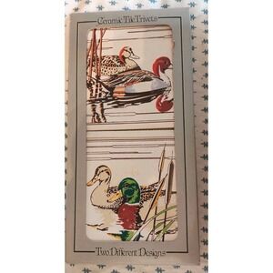 2 VTG New Ceramic Tile Trivets Mallard Ducks Jasco Cottagecore Grannycore Birds